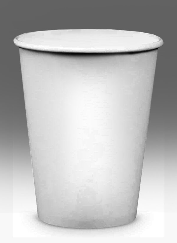 12 oz white paper cup single wall