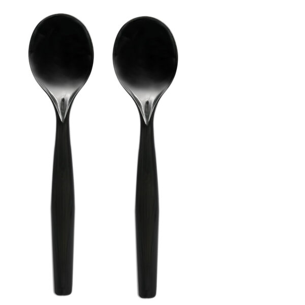 Black serving spoon