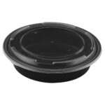 48 Oz Round Black Base Container And Lids